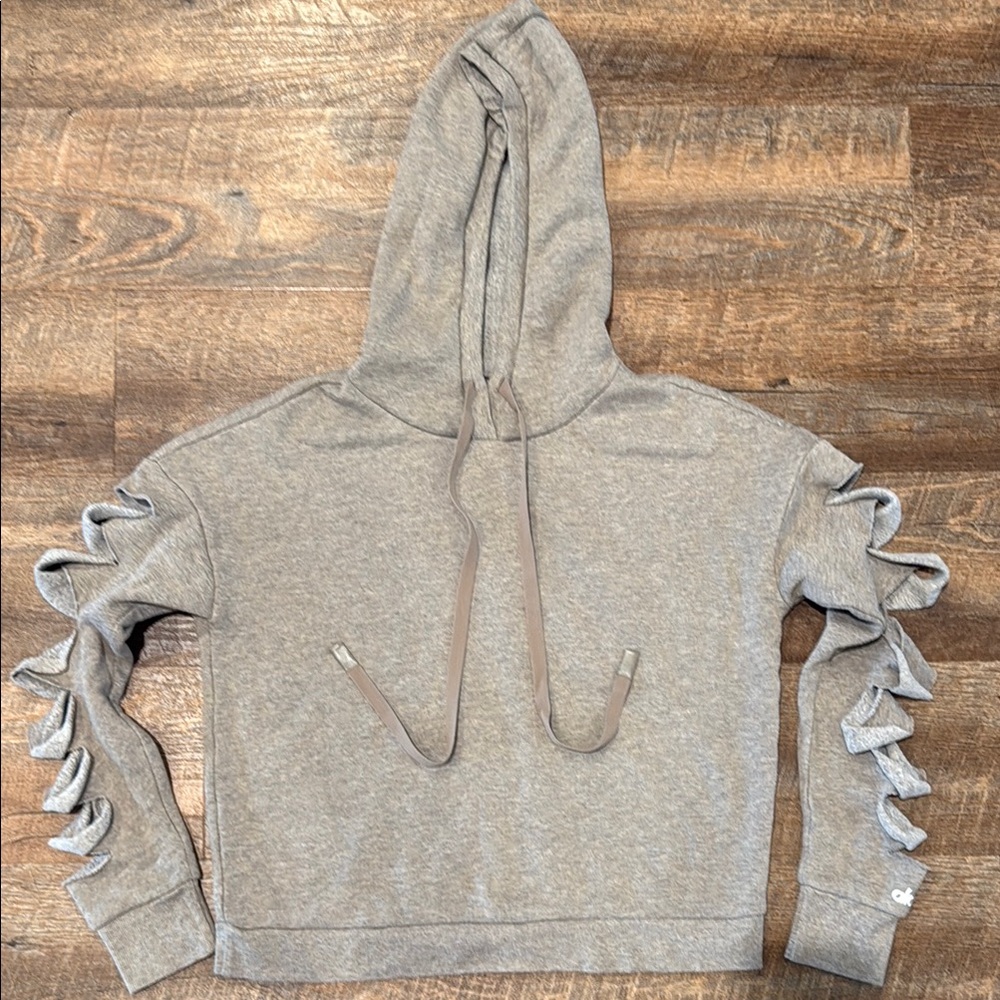 ALOyoga Slay Long Sleeve Hoodie - Gravel Heather size small